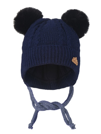 Yeni doğanlar için bağcıklı örme şapka