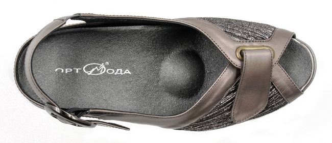 Серебряные Летние туфли из натуральной кожи Арт: 8313 серебро