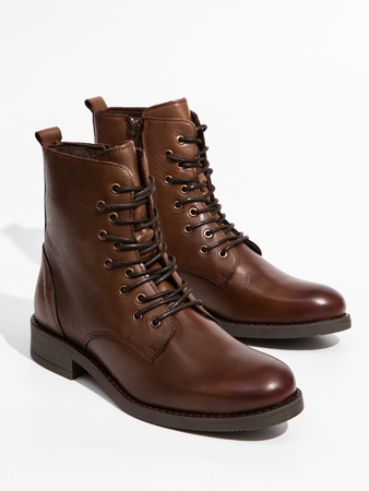 Стильные Женские кожаные ботинки / полуботинки на шнуровке MADE IN EUROPE