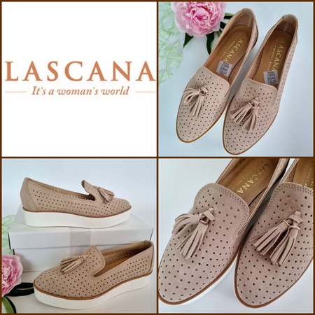 060051 Lascana'dan kadın deri slip-on'ları