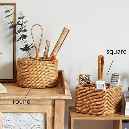 Плетеный держатель для ручек из ротанга, бамбуковый держатель для хранения, тканый держатель из морских водорослей для кухни