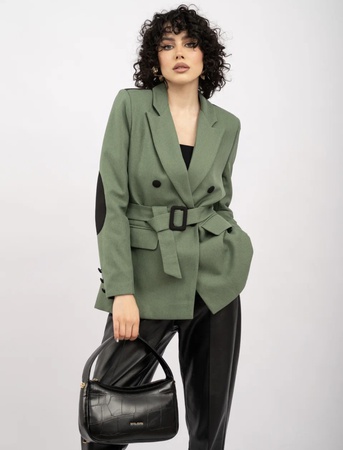 Пиджак оверсайз удлиненный с поясом