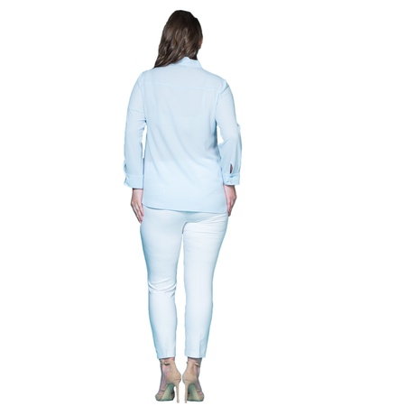 Büyük Beden Kravat Yaka Krep Gömlek