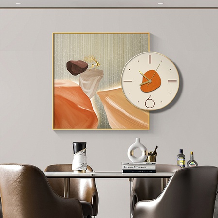 Стена из хрусталя и фарфора современного искусства украшает картину маслом с принтом часов