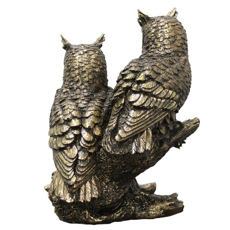 Bir dalda bir baykuş çift heykelciği