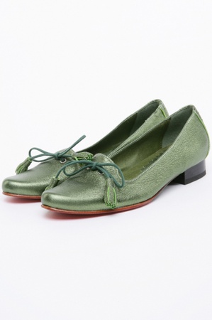 Зеленые туфли без каблука pf026