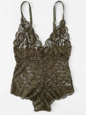 Модное Кружевное Боди С Фестонами