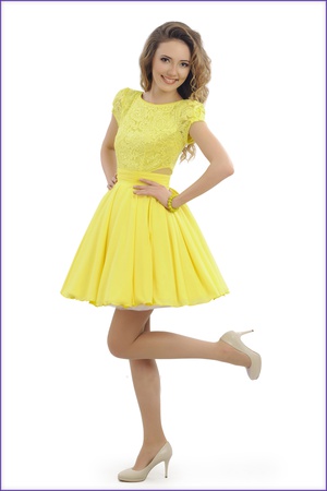 Short yellow tutu dress