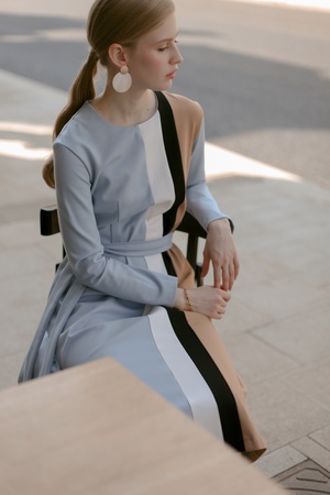 Платье трапеция с полосками '20