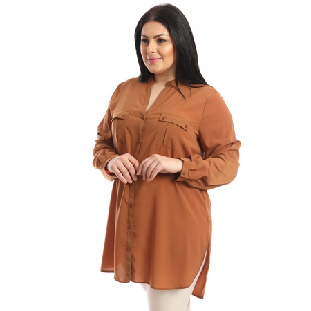 Büyük Beden Klasik Krep Gömlek