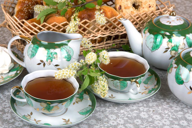 Сервиз чайный 21 предм. Тюльпан Золотой орех