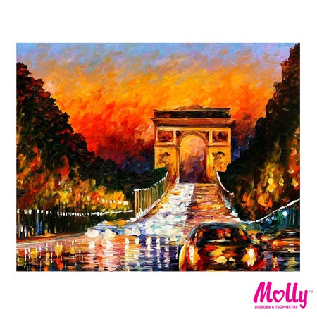 Painting by numbers Afremov. Evening sunset