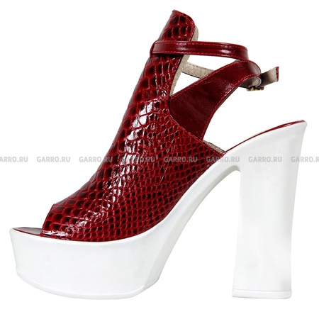 Босоножки 2244 красные, натуральная кожа