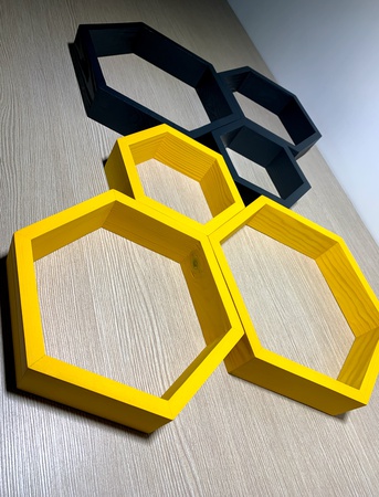 蜂窝搁板/六边形6个，黄色+黑色