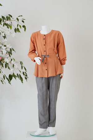 Туника с длинным рукавом / брюки в шотландскую клетку