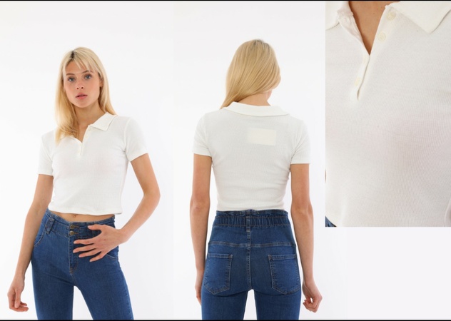 Укороченная футболка Polo yaka