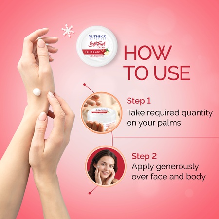 Yuthika Fruit care Light Moisturizer Cream 500ml | Non Sticky, Instant Hydration, Deep Nourishment | For Face, Hand & Body | All Skin Types