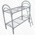 Кровать металлическая двухъярусная усиленная (2 перемычки + двойная ножка) с лестницей и Ограничителем сетка сварная ‘3КС-2У’