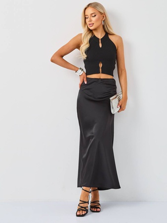 Атласная юбка макси