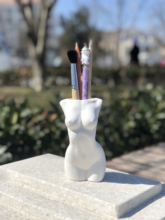 Кашпо декоративное / Органайзер / Подарок статуэтка для декора из гипса