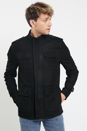 Кожаная куртка мужская - Regular Fit