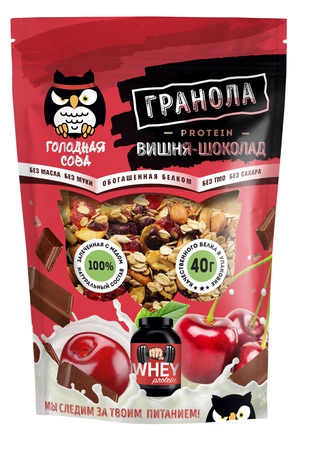 Высокобелковая Гранола протеиновая «Вишня шоколад», «Банан карамель»