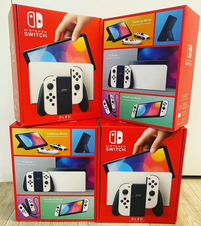 Nintendo Switch OLED 64 ГБ Внутренняя память 7-дюймовый экран с белым и неоново-синим / красным Joy-Con - оригинал
