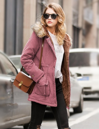 Новый Модный Плюс Размер 16 Цветов Толстые Пиджаки Твердый Меховой Воротник Зимние Парки Женские Пальто