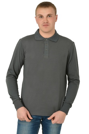 Поло мужское однотонное д/р