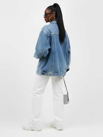 Джинсовая куртка кардиган оверсайз из 100% плотного хлопка