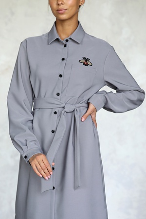 Платье-рубашка серого цвета