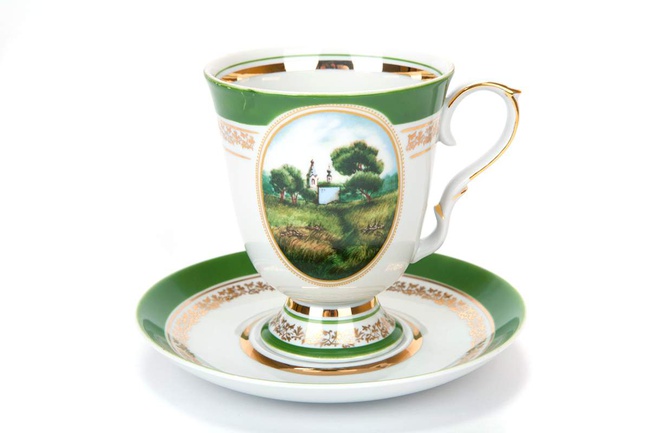 Бокал с блюдцем 600 мл Пейзаж(Классический)