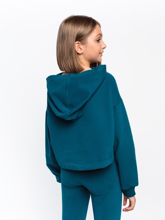 Трикотажный  спортивный костюм (укороченный худи с капюшоном и леггинсы)