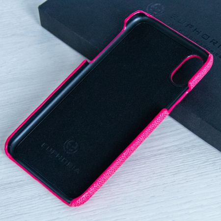 The iPhone X case is crafted from stingray leather