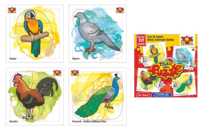 Пазл с загадкой - Птици и Животные