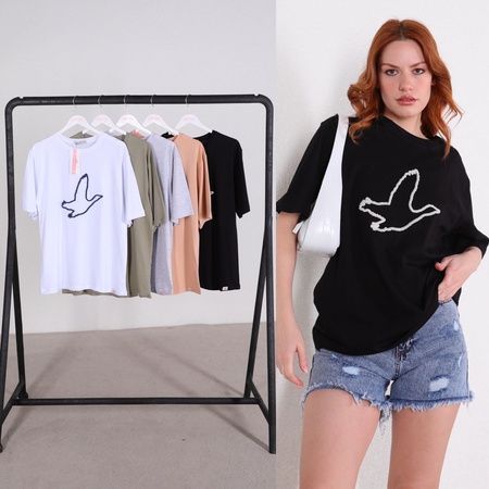 Baskılı kadın tişörtü