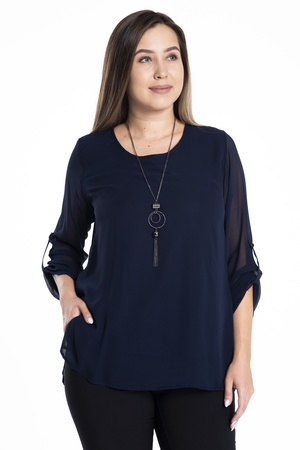 Блузка большого размера с подкладкой из шифона