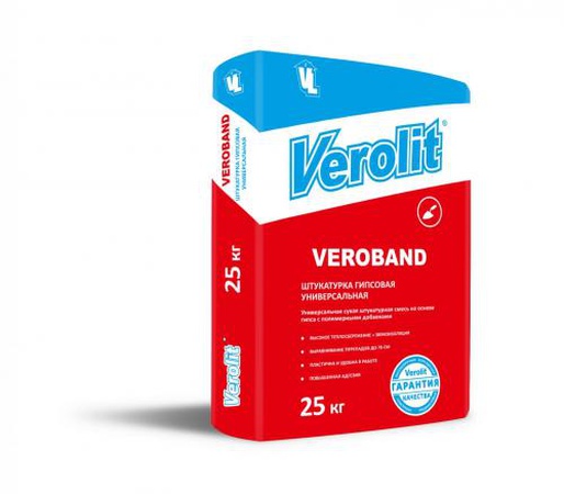 Üniversal alçı sıva &quot;VEROBAND&quot; - 25 kg ve 30 kg.