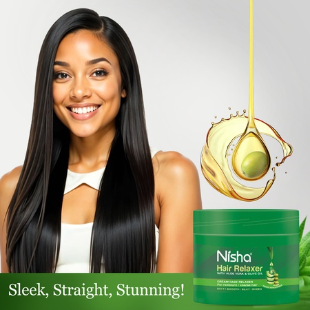 Nisha Hair Relaxer – Hair Relaxer for Curly Hair – 500g Cream Base with Aloe Vera