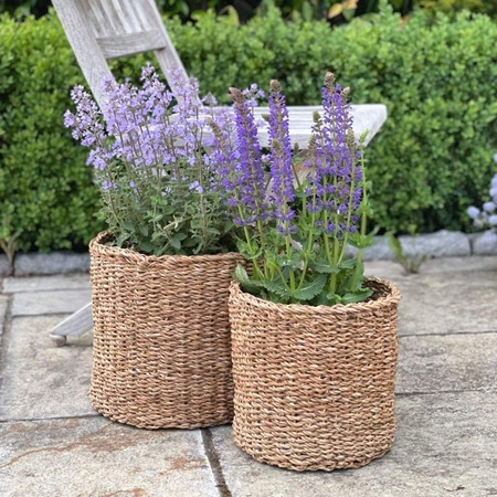 Sesgrass Tree Planter, Woven Water Hyacinth Planter, Planter Basket Decor