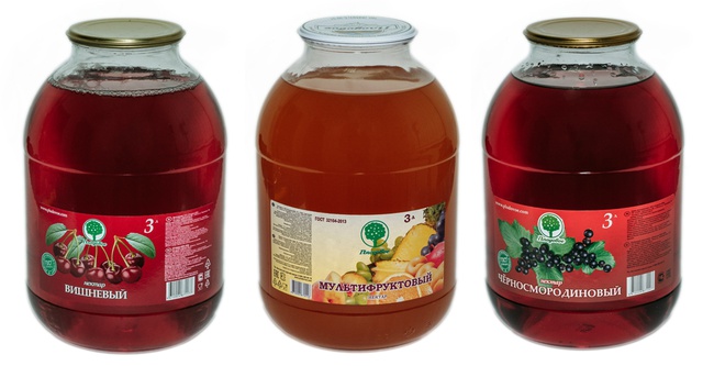 Соки и нектары в стекле 3 литра