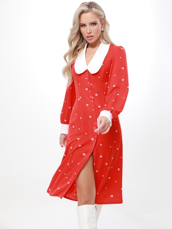 Офисное платье с воротником