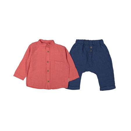 Детский муслиновый костюм с воротником от 3 до 12 месяцев