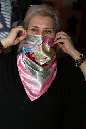 3 pairs of handmade scarves-masks