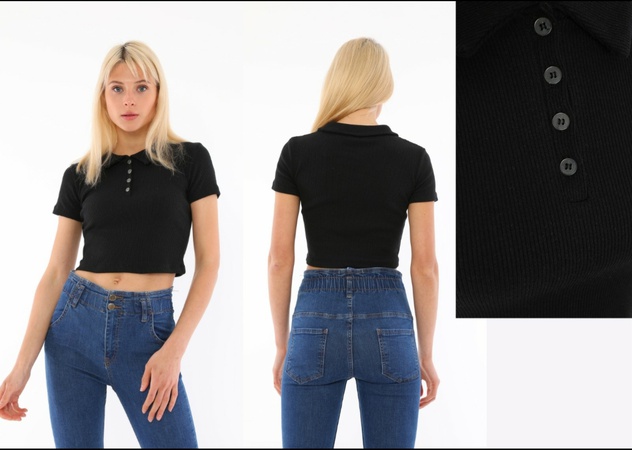 Укороченная футболка Polo yaka