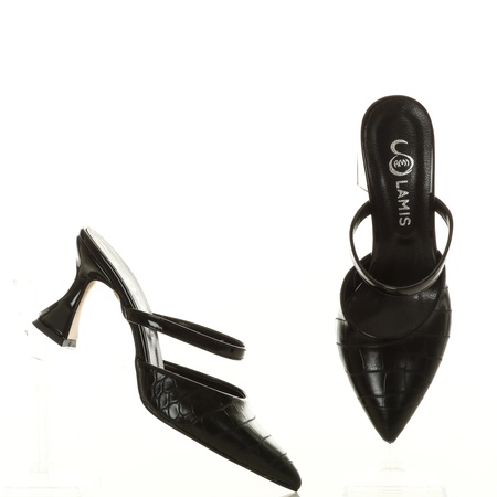 Каблук 4 см из крокодила и кубической кожи