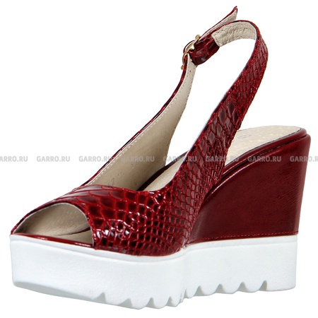 Sandalet 6275 kırmızı, hakiki deri