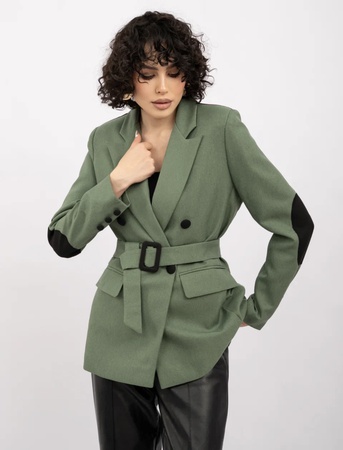 Пиджак оверсайз удлиненный с поясом