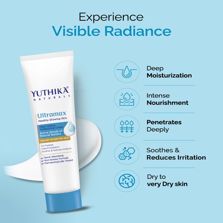Yuthika Ultramax Deep Intense Moisturizing Cream for Dry Skin Nourishing Face Moisturizer for Men & Women (80ml)