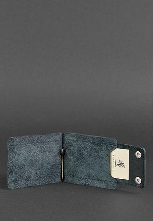 Мужское кожаное портмоне черное 10.0 зажим для денег